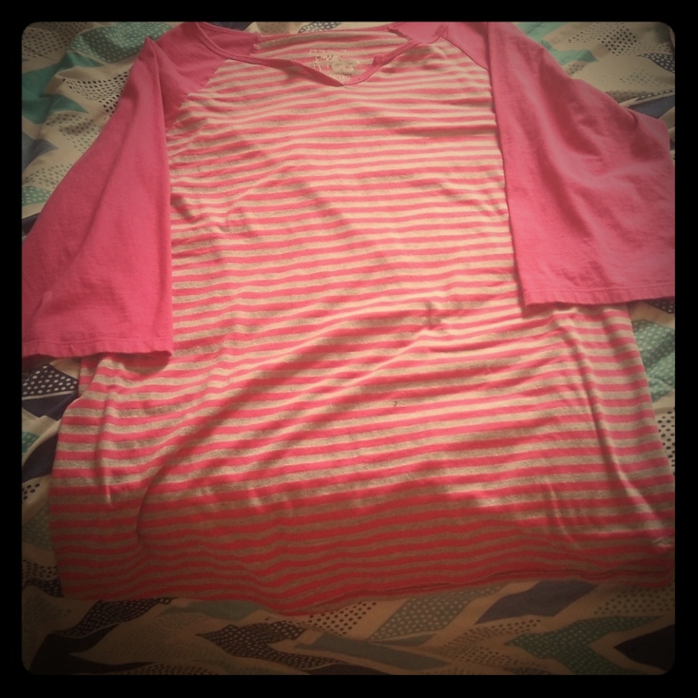 Pink stripped tee
